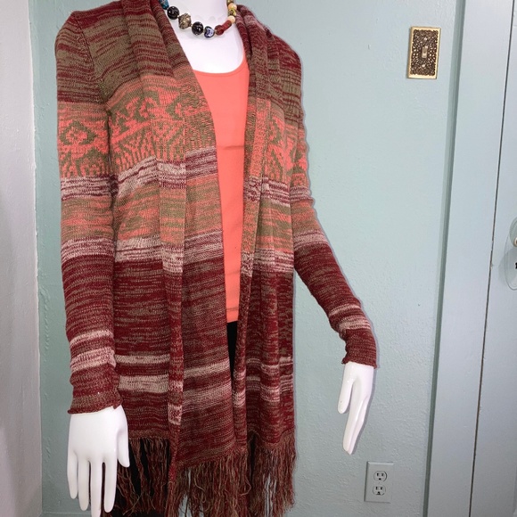 BKE Sweater and Fringed Cardigan M - Picture 2 of 10